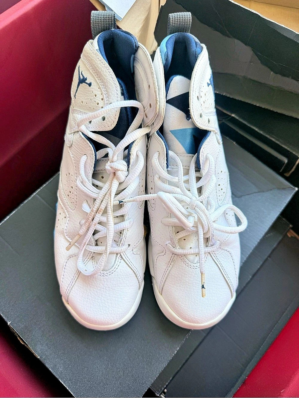 Jordan Air Jordan 7 Retro BG "French Blue" Sneakers White & Blue Boys 4.5Y